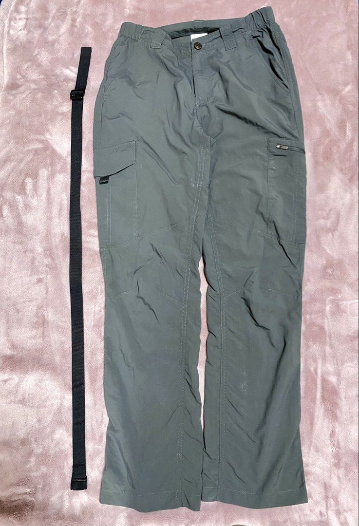 Columbia Cargo Pants with Belt Size 30W (Category: Trousers) located in Quezon City. Submitted by babyblue2022 (Listing ID 1462297824, Image 1). Description: - Columbia Cargo Pants - Color: Dark Grey - Size 30 waistline - Material: Nylon and Polyester Blend - Features: Multiple pockets, including a zippered pocket on the right thigh - Includes: Black belt - Ideal for: Outdoor activities, casual wear - Origin: Made in Bangladesh - Unisex, can be f