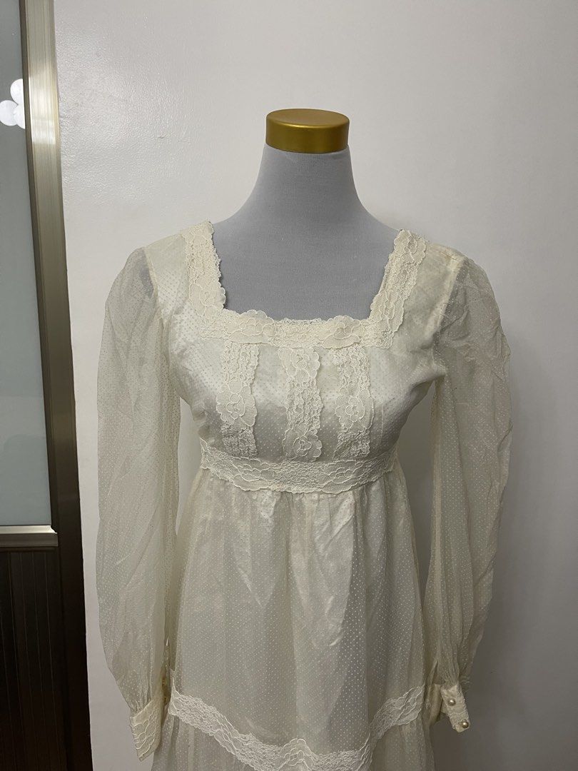 COQUETTE COTTAGE CORE OFF-WHITE DRESS (Category: Dresses) located in Concepcion. Submitted by wowsinigangmix (Listing ID 1462416293, Image 1). Description: COQUETTE COTTAGE CORE LONG DRESS COLOR CREAM/OFF-WHITE SIZE S-M HAS SLIGHT FLAWS.