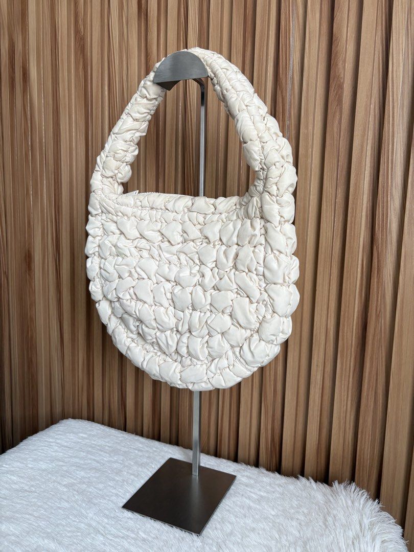 COS QUILTED SMALL BAG IN LIGHT BEIGE (Category: Shoulder Bags) located in Imus. Submitted by dumpitlikeaqueen (Listing ID 1462315212, Image 3). Description: • Bag only • With signs of usage & stain • Open for layaway • Instagram Shop: @dumpitlikeaqueen.