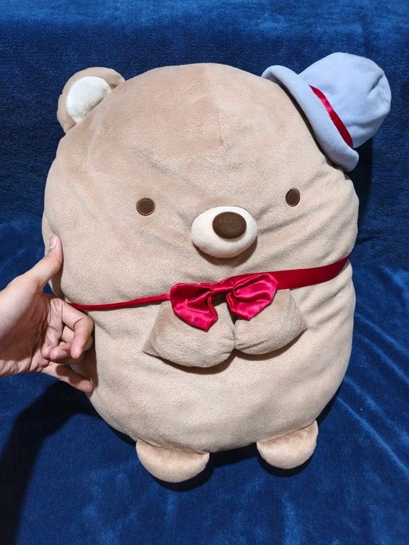 Cute Bear Plush Toy with Hat and Bow Tie (Category: Plushies & Soft Toys) located in Manila. Submitted by kirstentoyshub (Listing ID 1462379839, Image 1). Description: - Super soft and squishy bear plush - Adorable hat and red satin bow tie - Red satin ribbon around waist - Ideal for cuddling or room decoration.