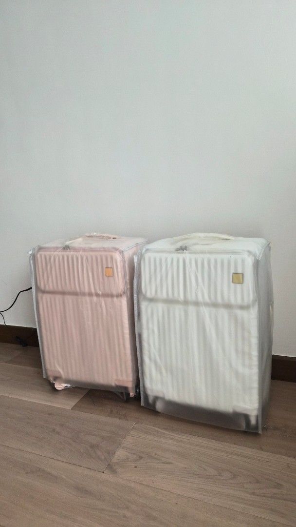 Cute carry-on luggage with front pocket (Category: Luggage) located in Quezon City. Submitted by mooneon (Listing ID 1462313813, Image 2). Description: - Lightweight carry-on luggage - Secure combination TSA lock - Smooth rolling wheels - Includes dust cover -Available in pink and white - With easy-access lockable front pocket -Have multiple stocks of this -2.8kg -20x36x50cm.