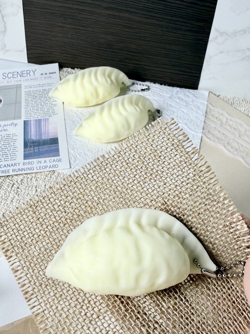 Cute Dumpling Squishy Keychain Charm (Category: Other Stationery & Craft) located in Manila. Submitted by shop.celestee (Listing ID 1462398188, Image 2). Description: Very very cute dumpling squishy Must have if you like dumplings Perfect gift idea!! - Adorable dumpling-shaped squishy - Comes with a keychain ring - Ideal for stress relief - Cute accessory for bags or keys - Soft and squeezable texture - Individually wrapped.