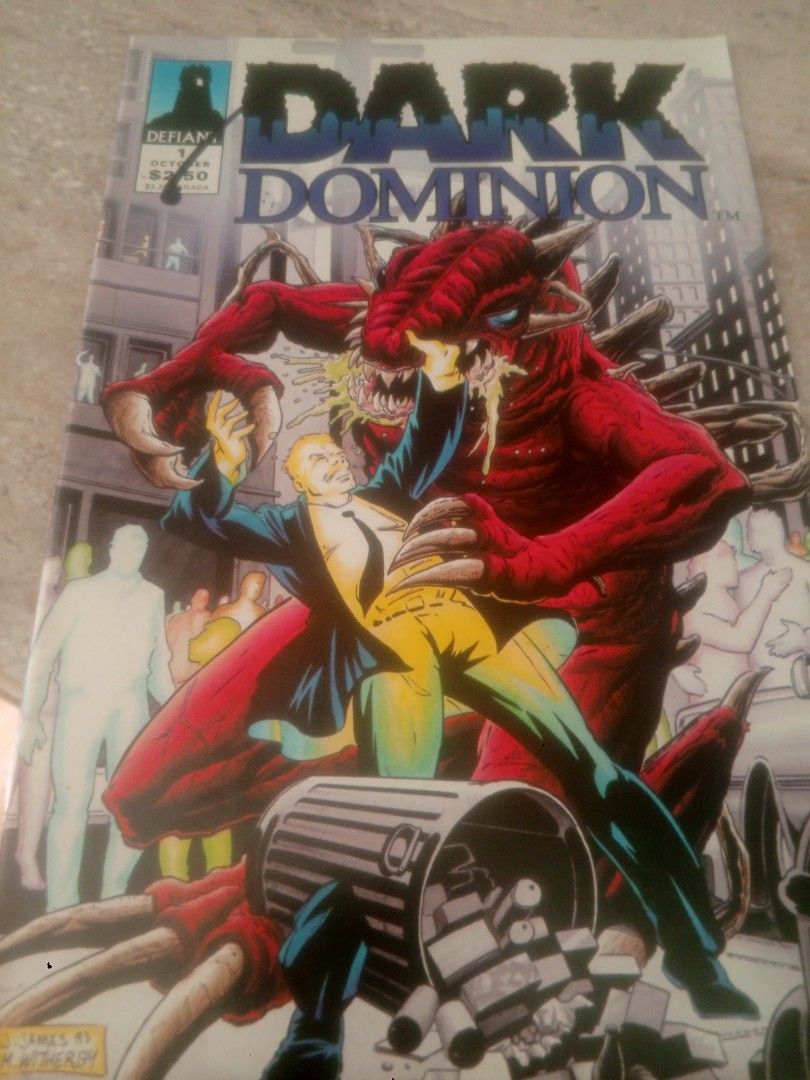 Dark Dominion #1 | Lightly Used | Defiant Comics (Category: Comics & Manga) located in Manila. Submitted by gian_ocampo (Listing ID 1462280834, Image 1). Description: ✅ Condition: - Lightly used / unsealed - Clean cover & pages, no folds, tears, stains, or writings - Bright colors, complete pages, no missing parts - Well-kept and properly stored ✅ Details: - Issue #1 | Defiant Comics (October issue) - Classic 90s independent comic - Great additio
