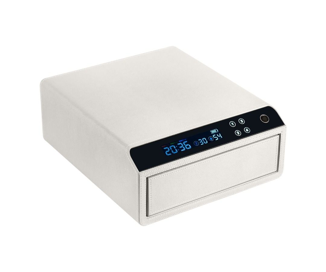 Digital Lock Jewelry Box with Drawer (Category: Accessory Holder, Box & Organizers) located in Makati City. Submitted by _sammyyy (Listing ID 1462384829, Image 1). Description: - Keep valuables safe and organized - Features a digital lock for enhanced security - Smooth-sliding drawer for easy access - Interior compartments for rings, necklaces, and accessories Measurements: 352mm Width x 405mm Depth x 150mm Height Material & Finishing: Steel, lea