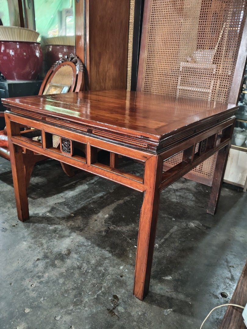 Dining or welcome table (Category: Other Home Furniture) located in Makati City. Submitted by woodyard (Listing ID 1462285390, Image 3). Description: for sale dining table or welcome table 41 inches by 41 inches 32 inches height narra wood located in bangkal makati.