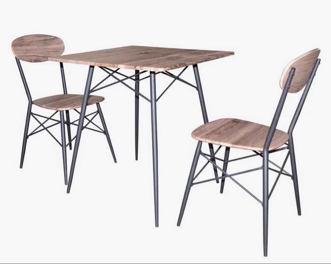 Dining Table Set for 2 (Category: Tables & Sets) located in Marikina City. Submitted by xiaomijia (Listing ID 1462317378, Image 1). Description: Dining table with two chairs Material: metal frame and MDF. Weight limit: 80kgs Price non-negotiable. You can buy as a set with day bed w/ discount (shown in photos). RFS: not used anymore. Condition is still good but you may need to clean it as it’s been in storage for a while. Used only for 1yr+. Table