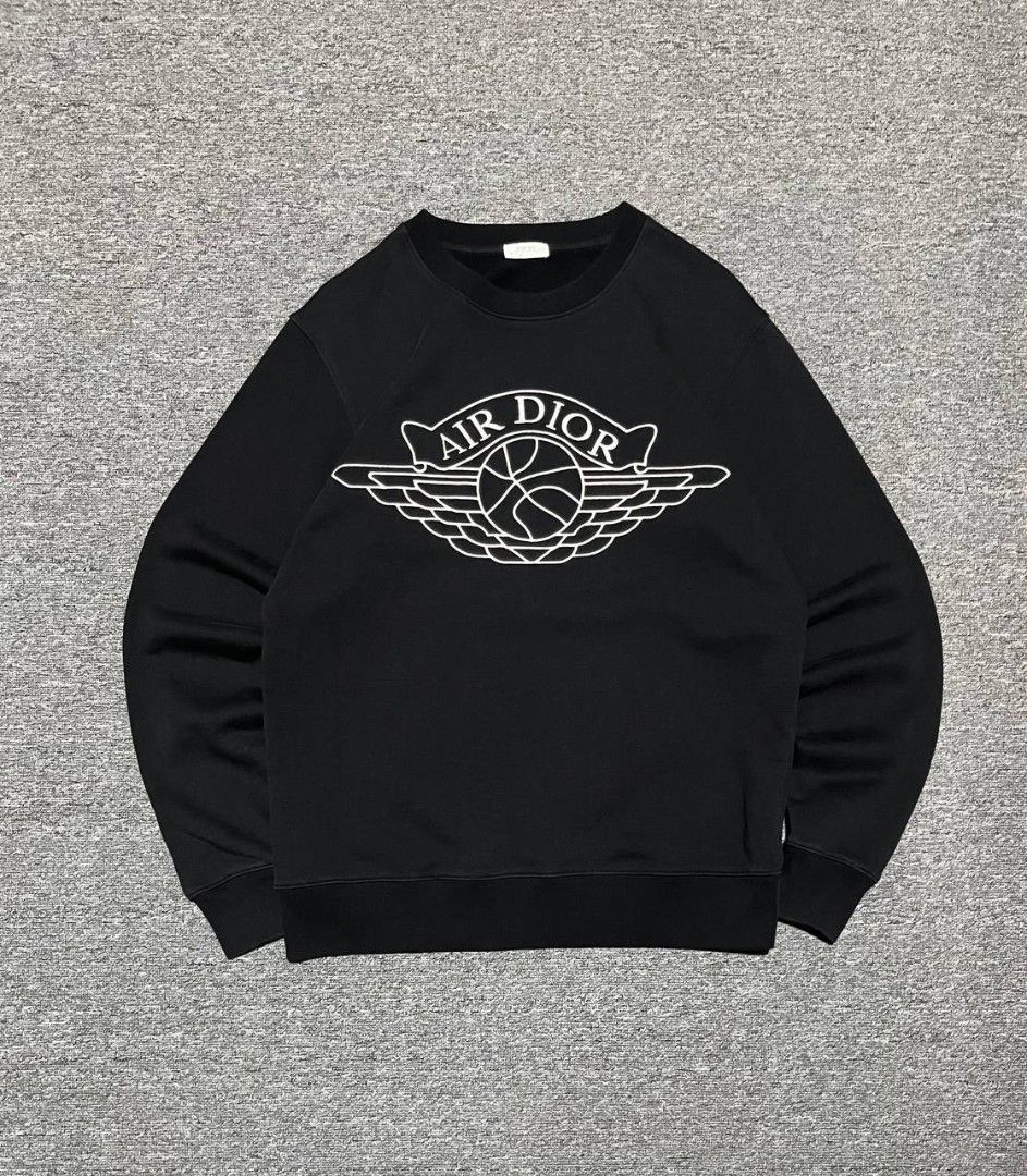 DIOR x JORDAN EMBROIDERER LOGO SWEATER (Category: Coats, Jackets and Outerwear) located in Caloocan City. Submitted by wewearworn (Listing ID 1462348966, Image 1). Description: Large Best Fit 22 x 28.5 Excellent No Issues 9.8/10 Color Rate.