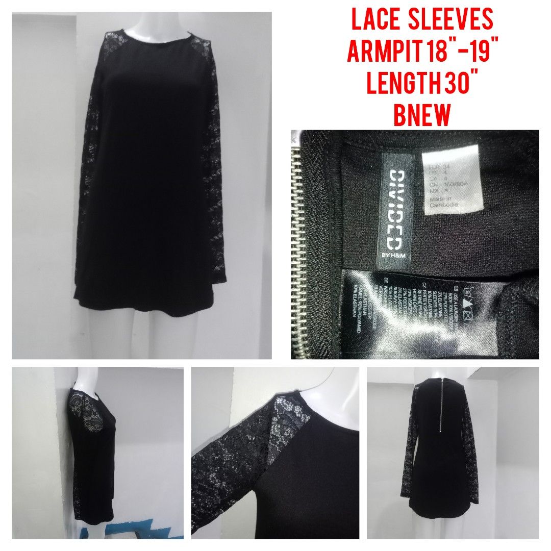 Divided H&M Black Lace Sleeves (Category: Dresses) located in Manila. Submitted by shoekendi (Listing ID 1462384655, Image 2). Description: looks new.