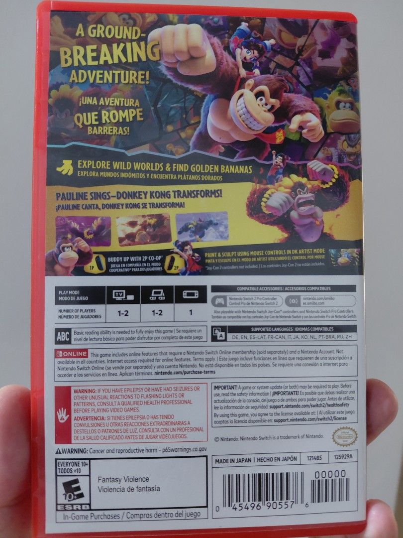Donkey Kong Bananza - Nintendo Switch 2 Game (Category: Nintendo) located in Quezon City. Submitted by npmrcl (Listing ID 1462275739, Image 2). Description: - Donkey Kong Bananza for Nintendo Switch 2 - USA Region - Explore wild worlds and find golden bananas - Play as Donkey Kong w/ special abilities - Fun adventure for everyone - Cartridge and case included.