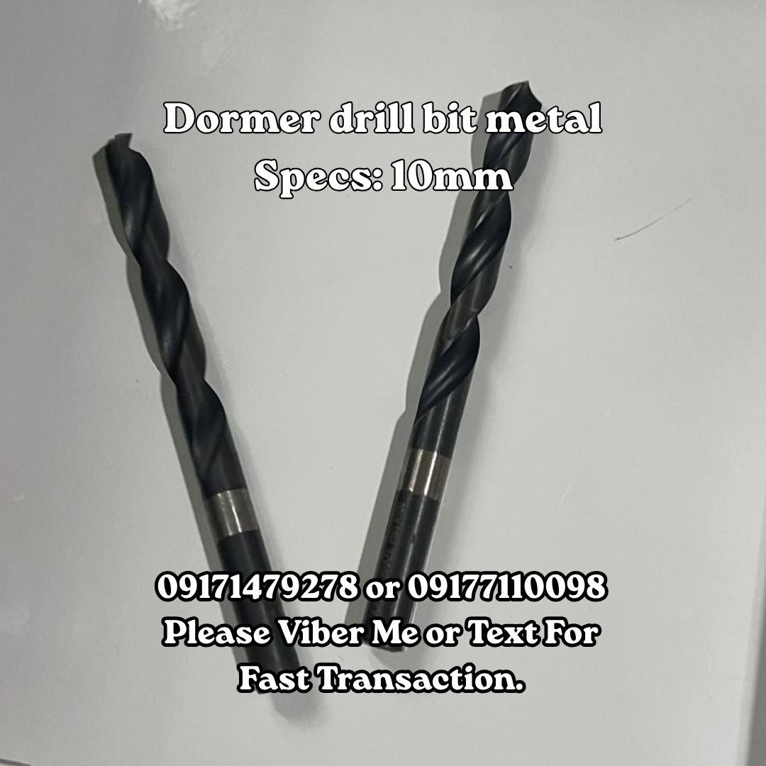Dormer drill bit metal Specs: 10mm (Category: Home Improvement Tools & Accessories) located in Manila. Submitted by 09171479278_elsie. (Listing ID 1462284118, Image 1). Description: Dormer drill bit metal Specs: 10mm.