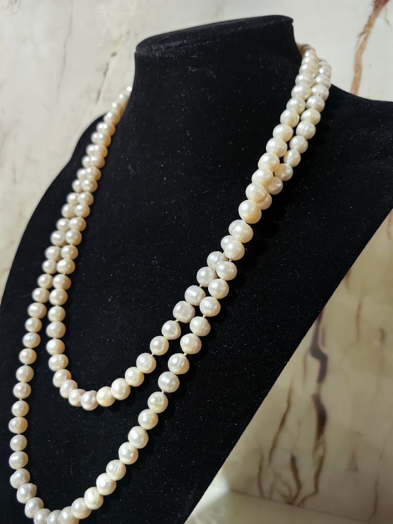 Double Strand Cream Pearl Necklace (Category: Necklaces) located in Caloocan City. Submitted by jeremiah.curator.2026 (Listing ID 1462261998, Image 1). Description: - Beautiful double strand pearl necklace - Creamy white pearls with natural luster - Classic and timeless design - Versatile for dressing up any outfit - Ideal for gifts or personal collection - Generous length for multiple styling options.