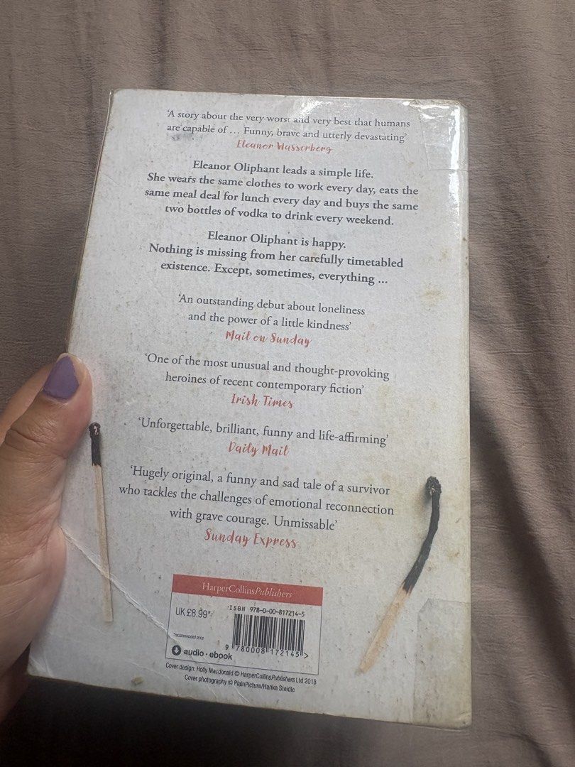 Eleanor Oliphant is Completely Fine by Gail Honeyman (Category: Storybooks) located in Manila. Submitted by mndoxajc (Listing ID 1462261925, Image 3). Description: - No. 1 Sunday Times Bestseller - Costa Book Awards winner 2017 - A funny, touching, and unpredictable story - Explores themes of loneliness and human connection - Original and original tale of a survivor.