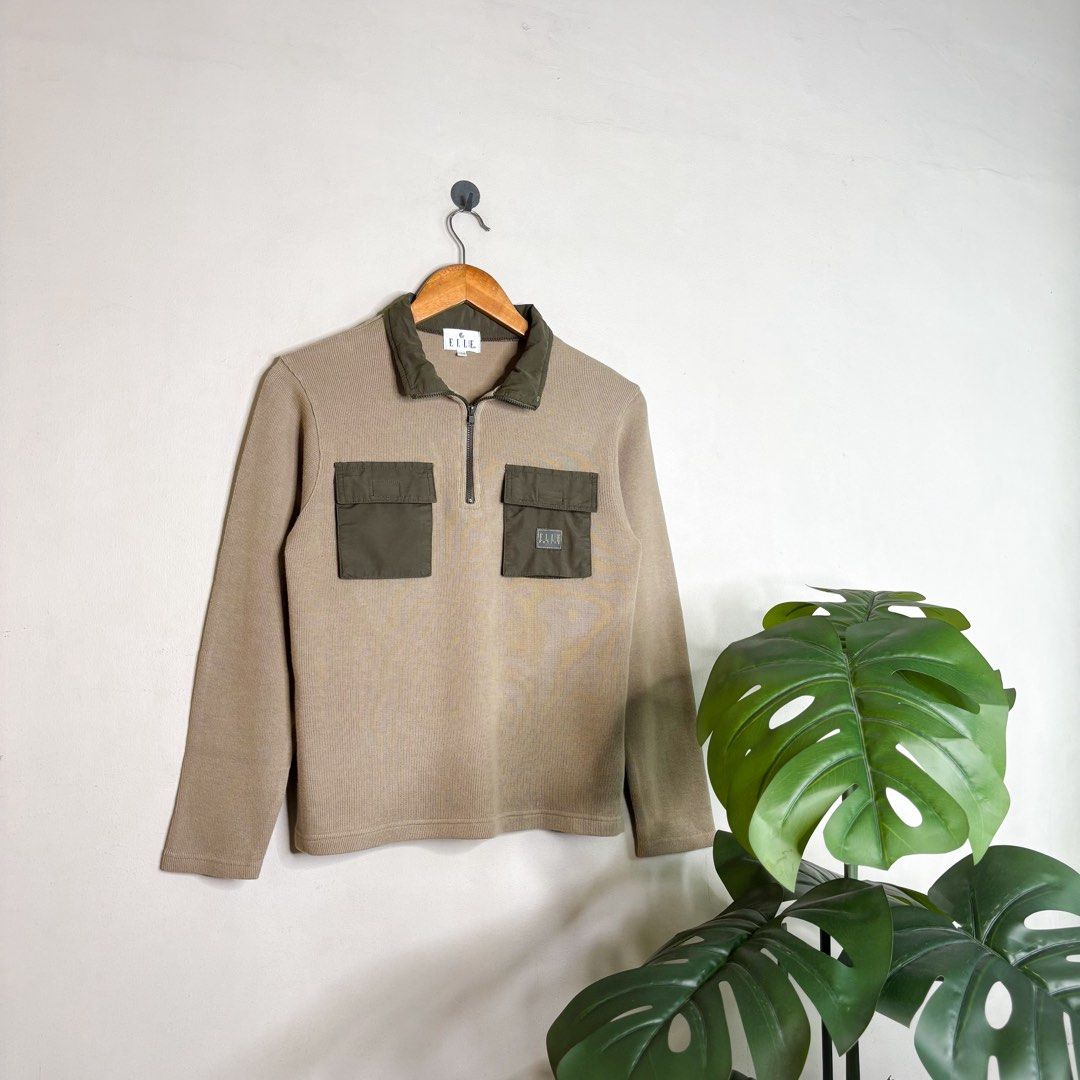 Elle | Quarter Zip Sweater. (Category: Coats, Jackets and Outerwear) located in Manila. Submitted by bypiecesandstories (Listing ID 1462266580, Image 1). Description: Elle | Quarter Zip Sweater. 649 PHP 🧡 Perfect Condition Can Fit — Extra Small to Medium Dimensions — W 18" L 22" Simple, practical, and easy to style, this quarter zip is the kind of layer you’ll keep reaching for. Its understated look makes it perfect for everyday wear, whether wo