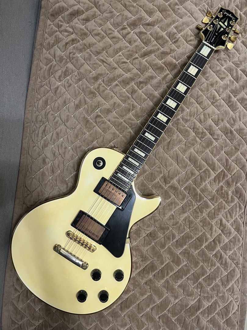 Epiphone 1989 Les Paul MIK (Category: Musical Instruments) located in Cainta. Submitted by caleb0727 (Listing ID 1462316630, Image 1). Description: LOCATION: GREENLAND SUBD, CAINTA PICK UP OR SHIPPING ONLY! PRICE: 45k ONLY! •Epiphone Les Paul 45k ONLY! -vintage 1989 made in Korea -RARE AND HIGHLY COLLECTIBLE -Gotoh Hardwares -new wiring installed -with original hardcase (I haven’t taken pictures of it yet) -basic setup done.