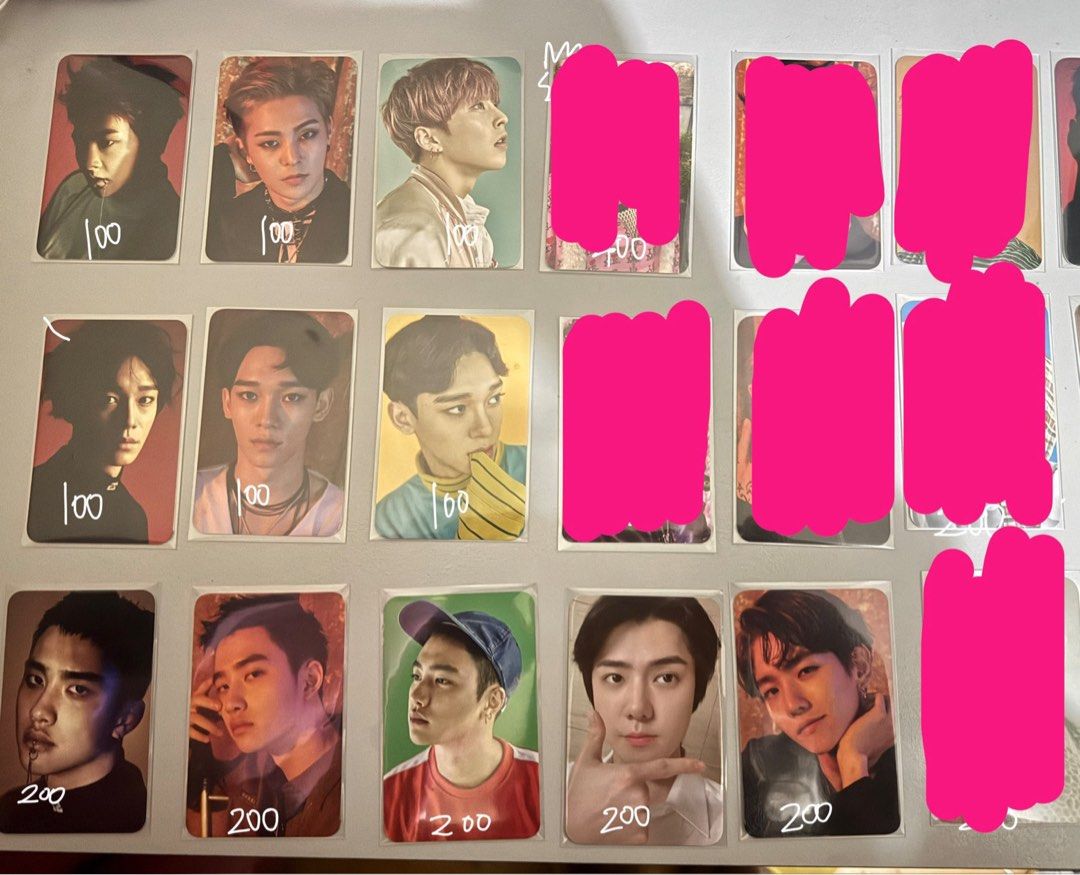 EXO K-pop Photocards - Various Members and Sets (Category: K-Wave Merchandise) located in Santa Rosa. Submitted by samanthasanz21 (Listing ID 1462378170, Image 1). Description: - Selling EXO photocards - Mix of older and recent releases - Prices are marked on each photocard - Message for specific member/set inquiries - Open to bundling - x sensi - MOP: gcash/bank transfer .