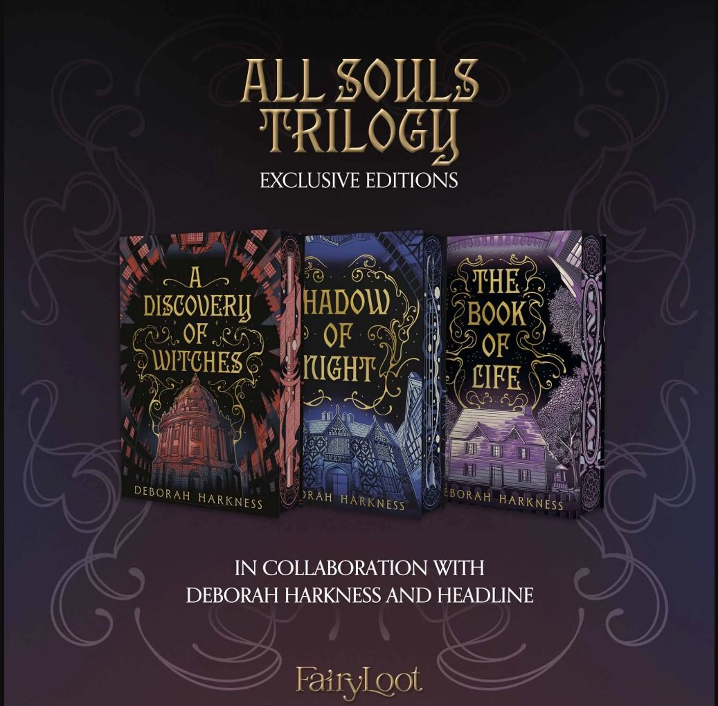 ** PRE-ORDER ** FairyLoot All Souls Trilogy (Category: Storybooks) located in Imus. Submitted by immersedinpages (Listing ID 1462266908, Image 1). Description: !!! NOT INCLUSIVE OF SEA CARGO FEES !!! DP: 7300, balance upon arrival ETA: 3-4 months after FairyLoot shipping around December-February 2027 Early Access will take place October 28th What makes these Exclusive Editions special? 🪄 Exclusive redesigned covers with foil by @sukutangan 🐈‍⬛ 