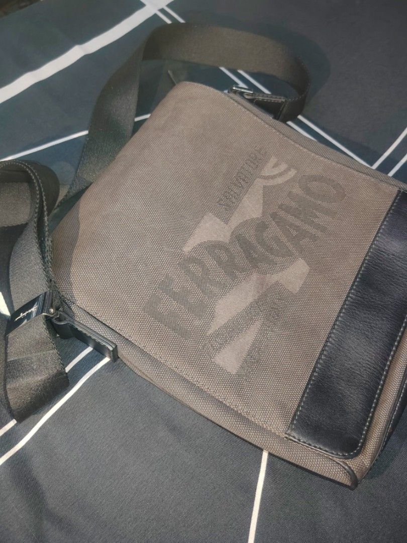 Ferragamo Vintage bag (Category: Luxury Bags & Wallets) located in Manila. Submitted by thrift_for_good (Listing ID 1462326496, Image 3). Description: [FOR SALE] Authentic Salvatore Ferragamo Vintage Canvas Messenger BagPRICE: ₱10000 (Negotiable for serious buyers / Open to reasonable offers) PRODUCT DETAILS: Brand: Salvatore Ferragamo (Made in Italy)Serial/Factory Code: AU-24/7242 (100% Authentic, verified factory prefix for Ferragamo men's/unis
