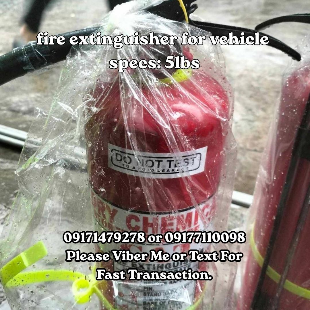 fire extinguisher for vehicle specs: 5lbs (Category: Home Improvement Tools & Accessories) located in Manila. Submitted by 09171479278_elsie. (Listing ID 1462279636, Image 1). Description: fire extinguisher for vehicle specs: 5lbs.