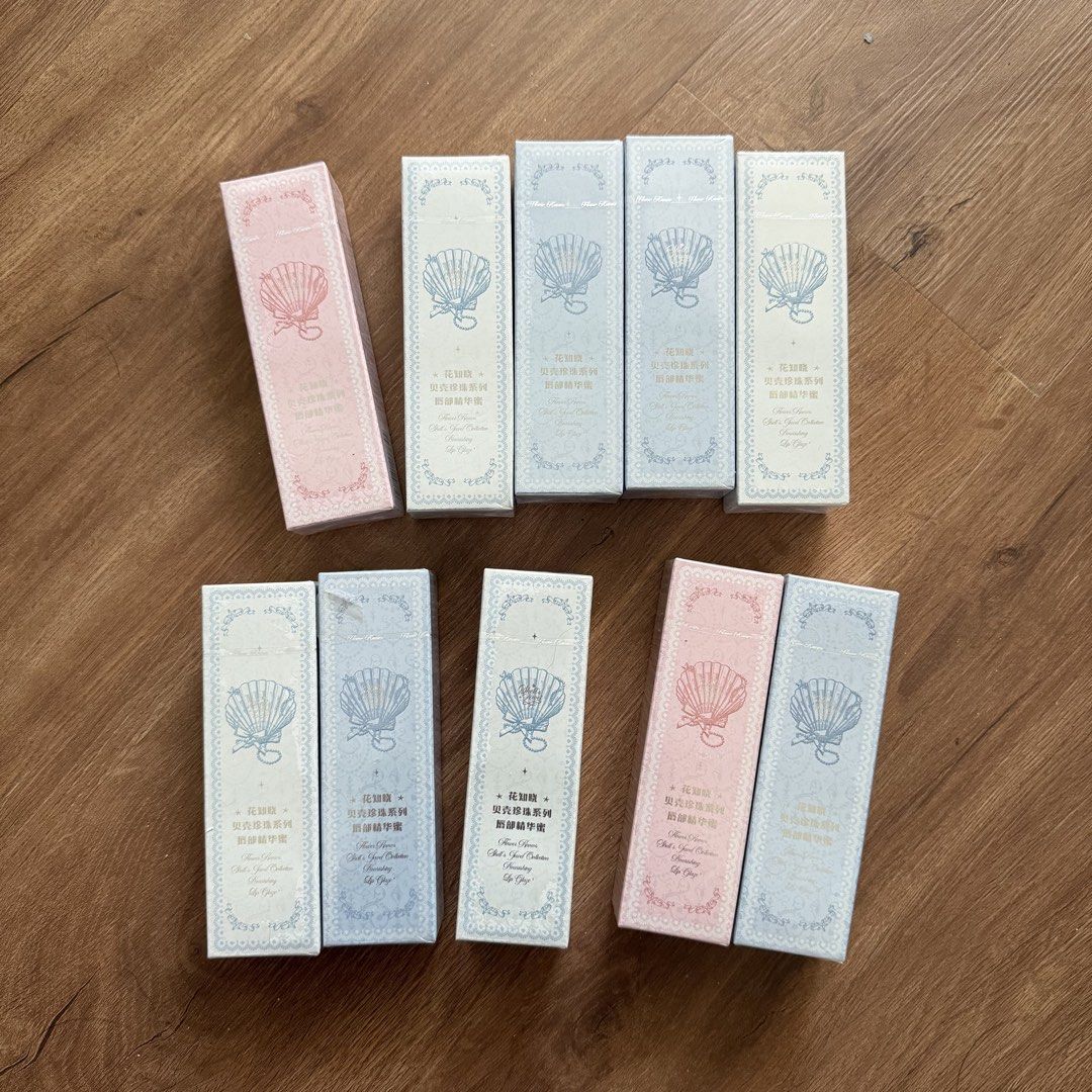 FLOWER KNOWS SHELLS JEWEL COLLECTION LIP GLAZE (Category: Makeup) located in Taguig. Submitted by cattydeclutters (Listing ID 1462307119, Image 1). Description: 500 each shades available: P08 P03 P04 P05.
