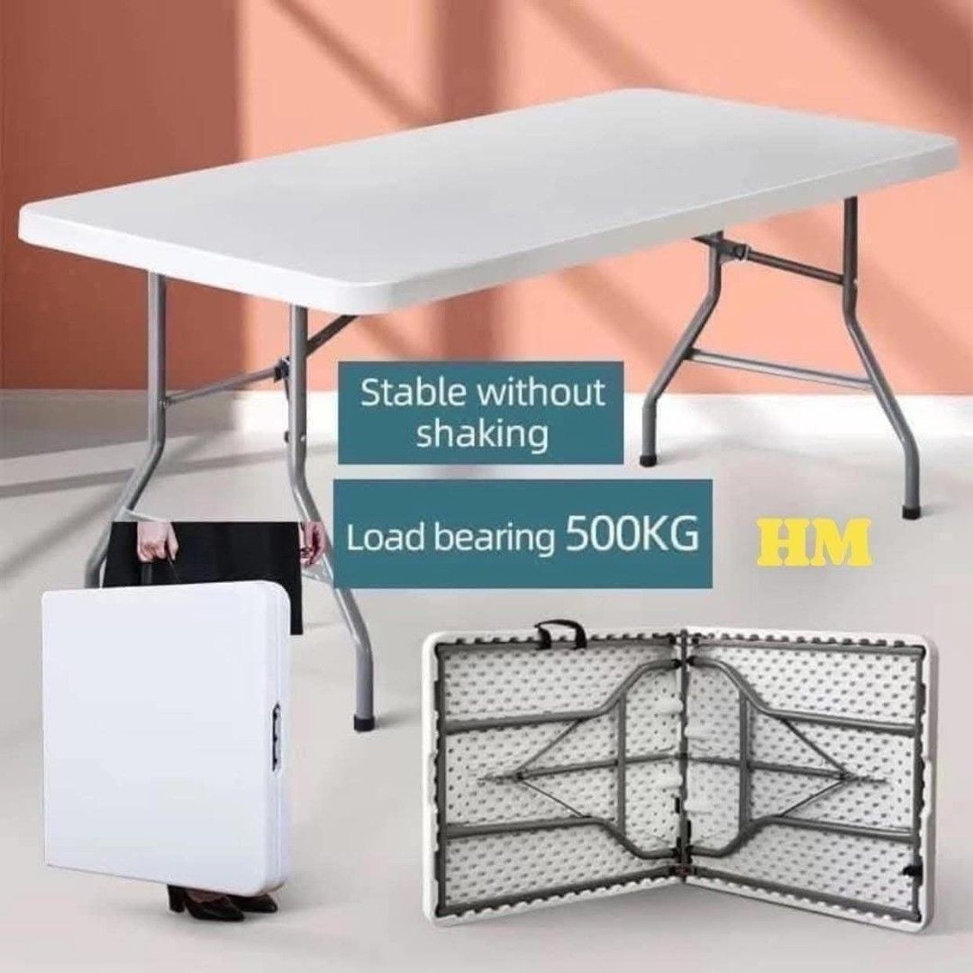 Folding table (Category: Tables & Sets) located in Manila. Submitted by jelai.cybyb (Listing ID 1462321099, Image 3). Description: FOLDING TABLE 4 ft 1700 5 ft 1900 6 ft 2200.
