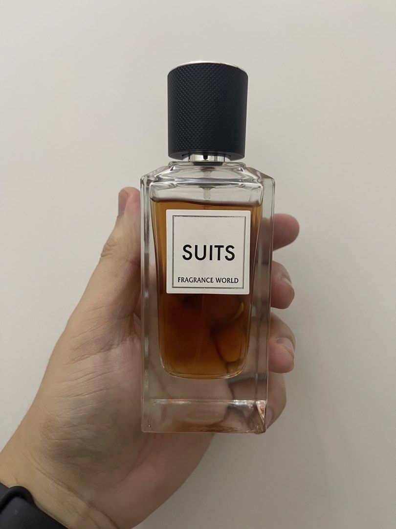 Fragrance World Suits (Category: Fragrance & Deodorants) located in Manila. Submitted by john06vincent (Listing ID 1462410783, Image 1). Description: Dupe of YSL Tuxedo. See Juice Level. with original box also.