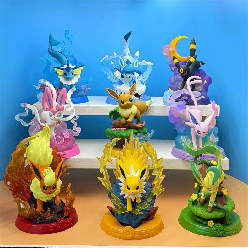 Funism Pokemon Eevee Evolutions Figure Set (Category: Figurines & Statues) located in San Fernando. Submitted by milleniumdaddy (Listing ID 1462273681, Image 2). Description: - Funism Complete set of Eevee and its evolutions Pokemon figures. - Includes Eevee, Vaporeon, Jolteon, Flareon, Espeon, Umbreon, Leafeon, Glaceon, and Sylveon. - Perfect for any Pokemon fan or collector. - Comes in original packaging..