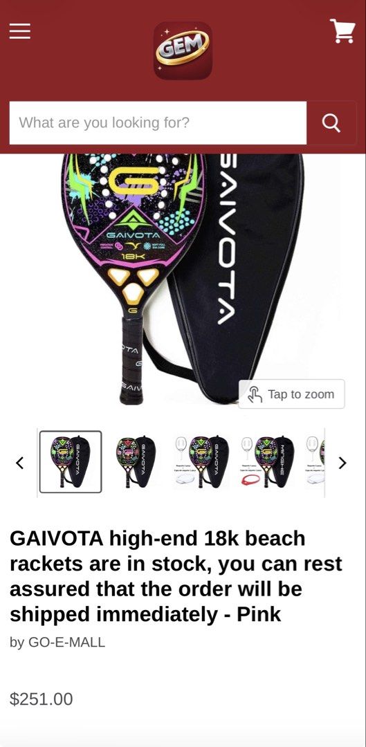 GAIVOTA 18K Beach Racket - Yellow (Category: Racket and Ball Sports) located in Cainta. Submitted by jnr_eshop (Listing ID 1462349460, Image 2). Description: - GAIVOTA High-End 18k Beach Racket - Stylish Pink Design with Cool Graphics - Comes with a Protective Racket Bag - Ready for Immediate Shipping.