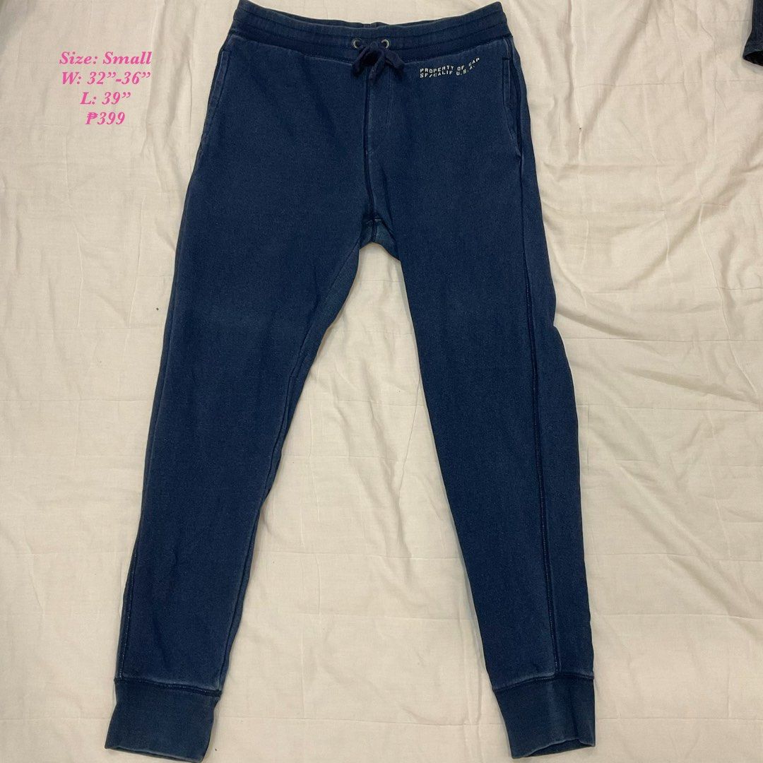 GAP Blue Jogger Sweatpants Size Small (Category: Joggers) located in Las Pinas. Submitted by jhoyiii (Listing ID 1462403962, Image 1). Description: - GAP Blue Joggers - Size: Small (S) - Waist: 32-36 inches - Length: 39 inches - Features: Drawstring waist, front pockets, one back pocket - Perfect for lounging or casual wear - Price: P399.