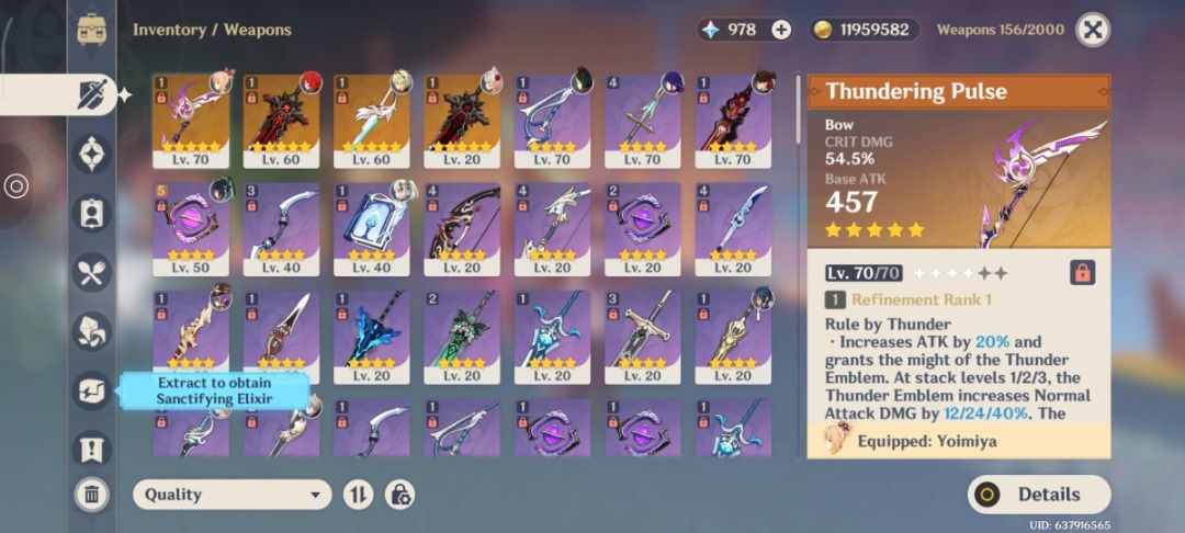 Genshin Impact NA Account (Category: Game Gift Cards & Accounts) located in Caloocan City. Submitted by henghengs (Listing ID 1462286722, Image 2). Description: - Genshin Impact Account NA server - Most of the maps are unlocked except Natlan and newest nations. - DM for more questions Account has C1 Yoimiya.