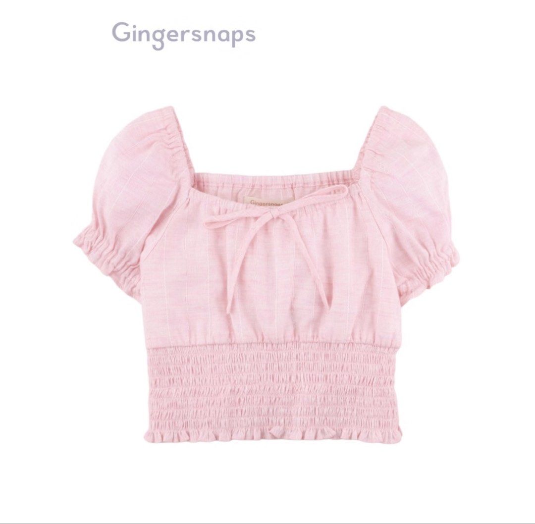 Gingersnaps Pink Puff Sleeve Top & Skirt Set (Category: Sets or Coordinates) located in Angeles City. Submitted by momandmini9 (Listing ID 1462376076, Image 3). Description: - Gingersnaps set - Puff sleeve top with smocked waist and tie detail - Matching tiered skirt with side tie details - Lightweight fabric, ideal for warm weather - Size: 4Y - Originally bought for 1,200.