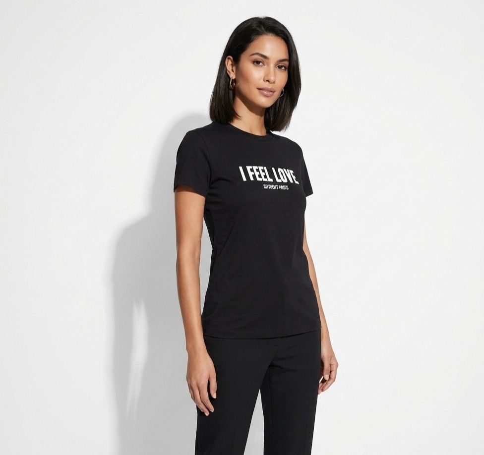 Givenchy I Feel Love Tee (Category: Luxury Apparel) located in Bacolod City. Submitted by luxtrend.ph (Listing ID 1462397969, Image 1). Description: Givenchy I Feel Love Tee •Photos may vary due to lighting✨ •For Women •Size: XS on tag best fit S - M •Condition: Excellent •Issues: None •Actual Color: Black •Color Rate: 9.8/10 •Complete tags •₱rice: 1,880🏷 DM to purchase🛒🛒🛒 Courier: J&T Express MOP: Gcash / Bank Transfer PAYMENT FIRST (NO COD)