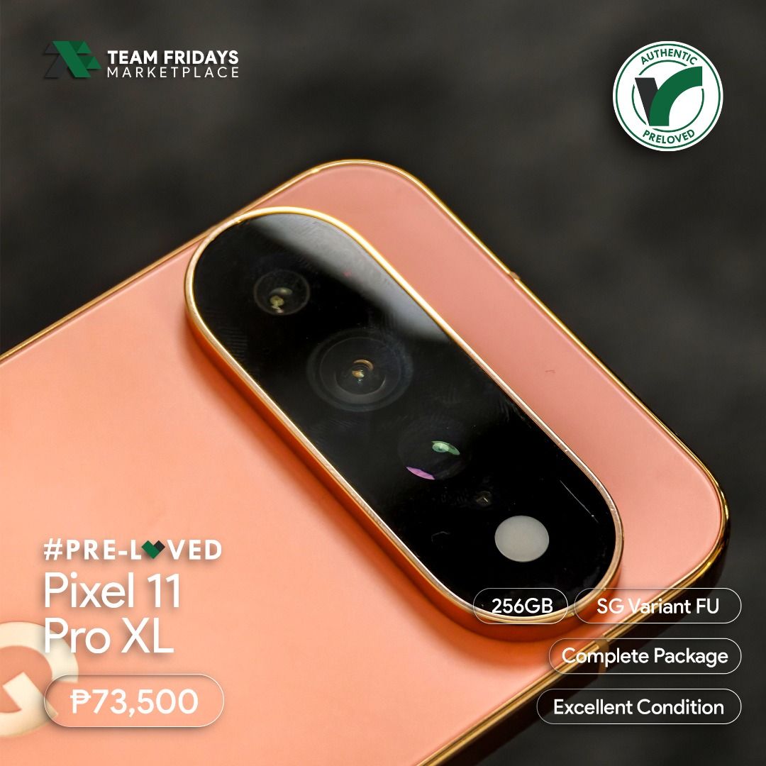 Google Pixel 11 Pro XL (Category: Google Pixel) located in Quezon City. Submitted by teamfridaysmarketplace (Listing ID 1462315631, Image 2). Description: Google Pixel 11 Pro XL Openline SALE Price: Php73500 The unit is in excellent condition (Good as New) Warranty: 7 Days Money Back Guaranteed 1 year Google Assistance Warranty Package: complete standard package Description - 256GB - SG Variant - Guaranteed No defects and NOT Refurbish!!! Globe: 