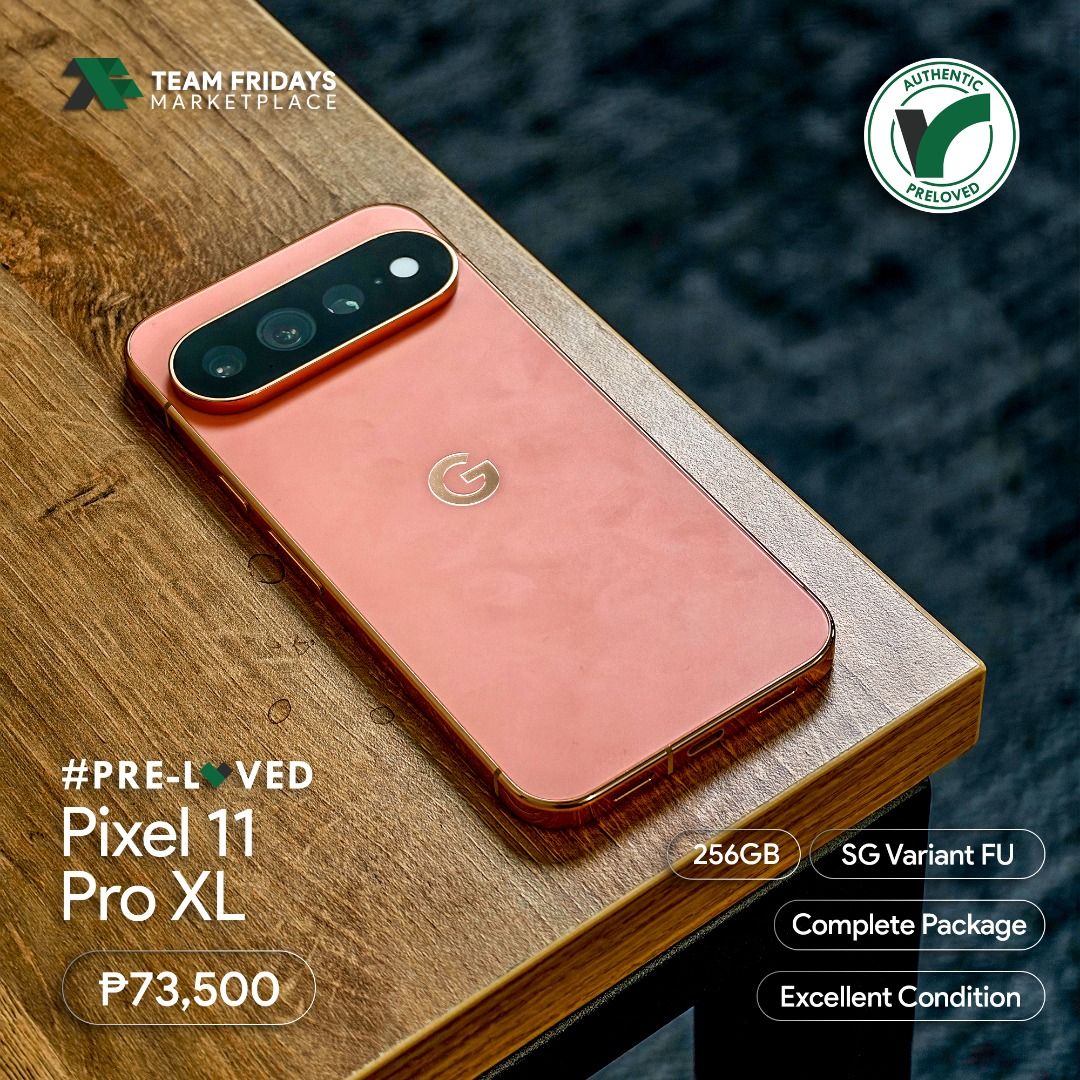 Google Pixel 11 Pro XL (Category: Google Pixel) located in Quezon City. Submitted by teamfridaysmarketplace (Listing ID 1462315631, Image 1). Description: Google Pixel 11 Pro XL Openline SALE Price: Php73500 The unit is in excellent condition (Good as New) Warranty: 7 Days Money Back Guaranteed 1 year Google Assistance Warranty Package: complete standard package Description - 256GB - SG Variant - Guaranteed No defects and NOT Refurbish!!! Globe: 