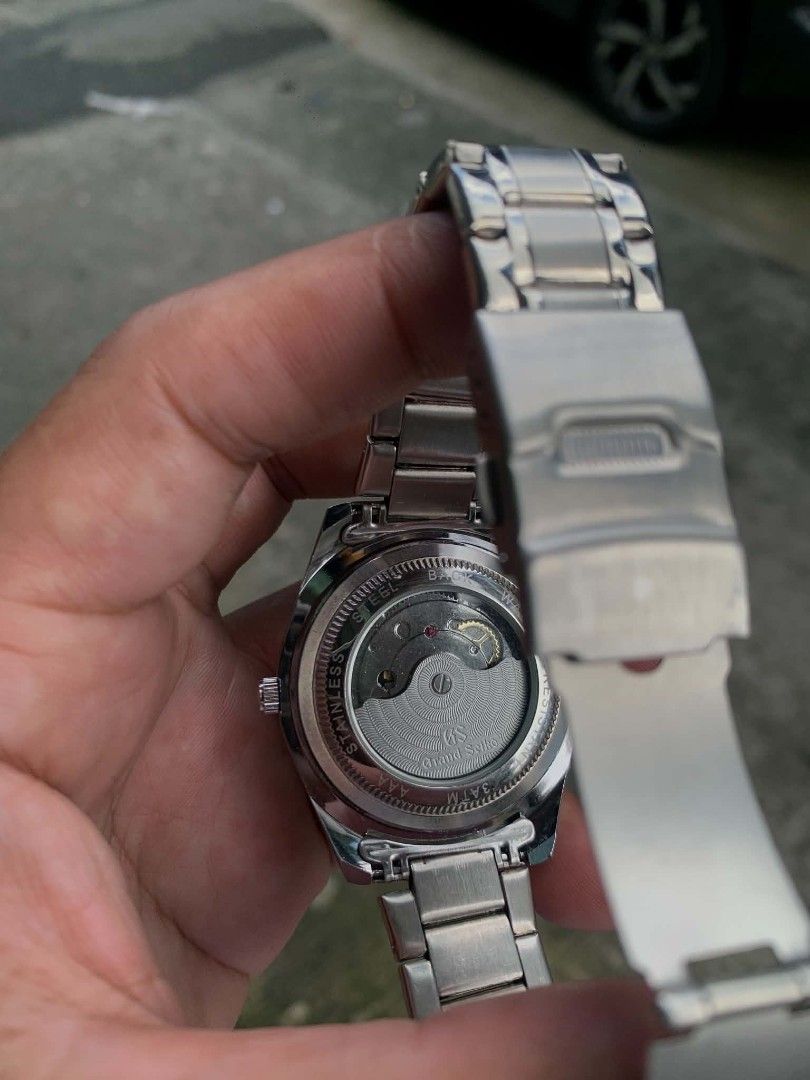 grand seiko pink dial watch (Category: Men's Watches) located in Manila. Submitted by trustthrift2002 (Listing ID 1462378175, Image 2). Description: grand seiko pink dial watch open back automatic movement heavy,heavy strap.