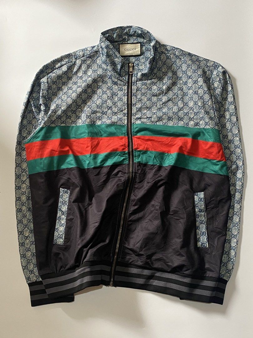 Gucci GG-tech Taffeta Track Jacket (Category: Coats, Jackets and Outerwear) located in Manila. Submitted by finofindthisart (Listing ID 1462353679, Image 2). Description: Length 26 Width 24 Measured it by inches P1499 Issue: N/A This is a pre-loved/thrifted items and may show minor signs of issue due to its vintage nature. Kindly manage expectations. No refunds or exchanges will be accepted. 📍Pasay City DM for inquiries..