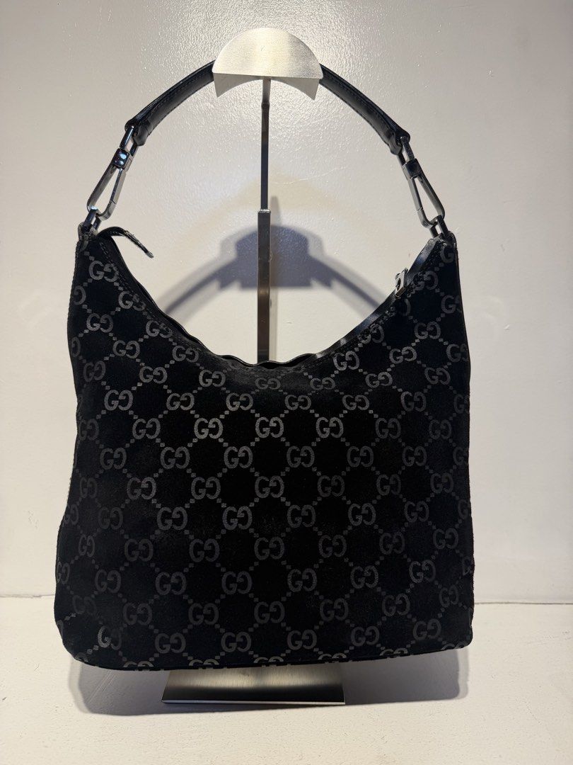 Gucci Suede Monogram Hobo (Category: Luxury Bags & Wallets) located in Pasig City. Submitted by armoire_deluxe (Listing ID 1462421289, Image 1). Description: Pre💕 item. In good condition..