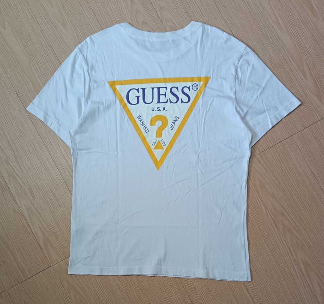 GUESS TRIANGLE LOGO SHIRT (Category: Tshirts & Polo Shirts ) located in Cavite. Submitted by marcuz.lifestyle (Listing ID 1462364601, Image 3). Description: SIZE:XL ON TAG(FIT TO MEDIUM) WIDTH:20 LENGTH:28 VERRYGOOD CONDITION NO ISSUE NEED WASH ONLY COLOR RATE:9.5/10 MOP:GCASH DELIVERY COURIER:JNT LOCATION:IMUS CAVITE.