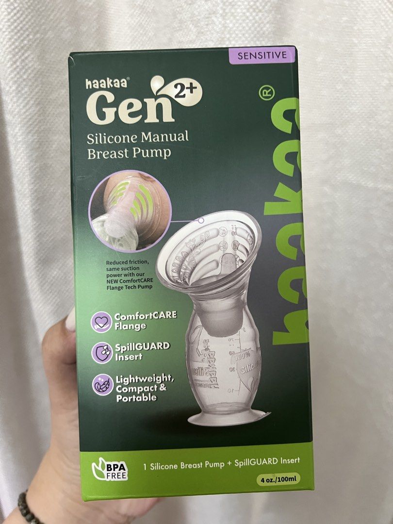 Haakaa Gen 2 Plus Silicone Manual Breast Pump 150ml (Category: Breastfeeding & Bottle Feeding) located in Las Pinas. Submitted by kattesantiago (Listing ID 1462351750, Image 2). Description: - Haakaa Gen 2 Plus Silicone Manual Breast Pump - 150ml capacity - Includes SpillGUARD insert for mess-free pumping - Made from safe, BPA-free silicone - Lightweight and portable for convenient on-the-go use - Simple to operate and clean Washed once, never us