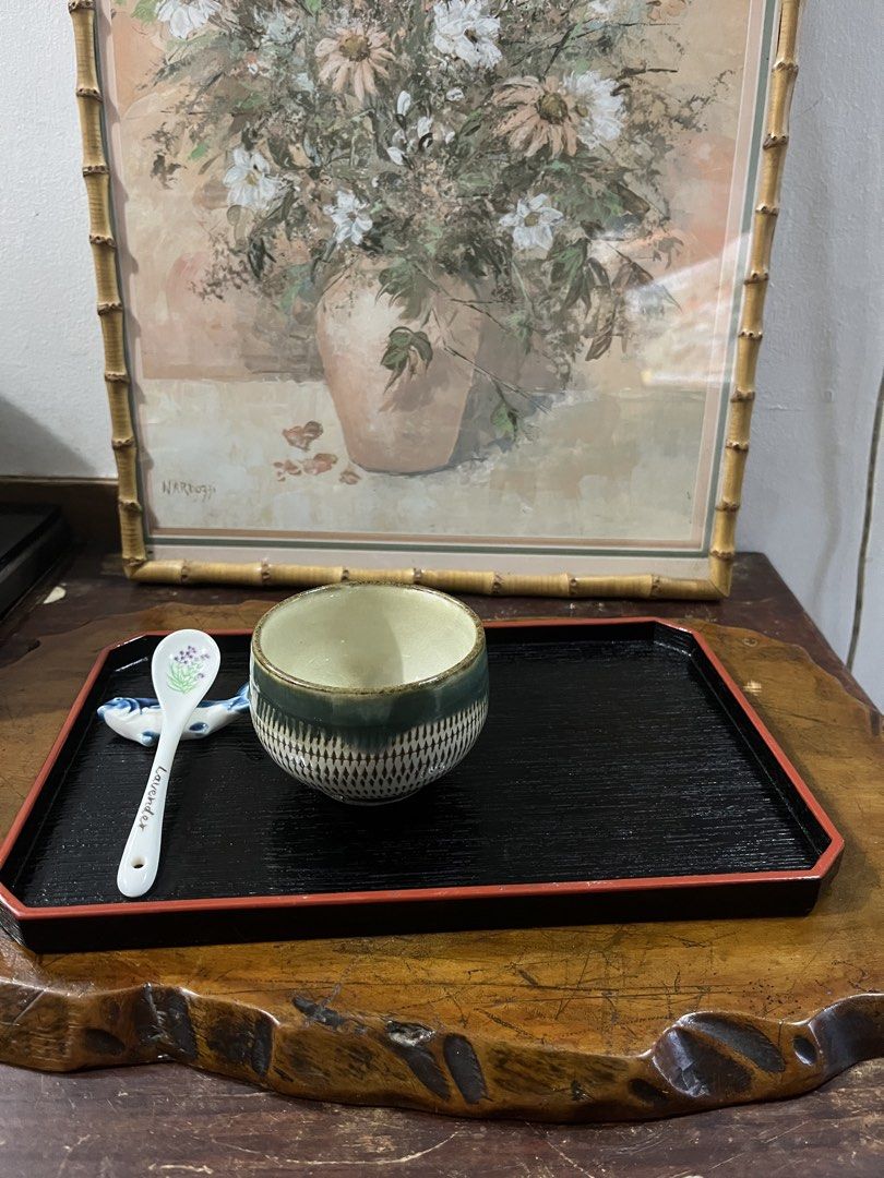 Handmade Ceramic Tea Cup with Unique Glaze (Category: Coffee & Tea Tableware) located in Taguig. Submitted by minmin_parker (Listing ID 1462350010, Image 2). Description: - Beautiful handmade ceramic cup - Unique green and white patterned glaze - Perfect for tea or sake - Adds rustic charm to your collection - Measures approximately [insert size if known].