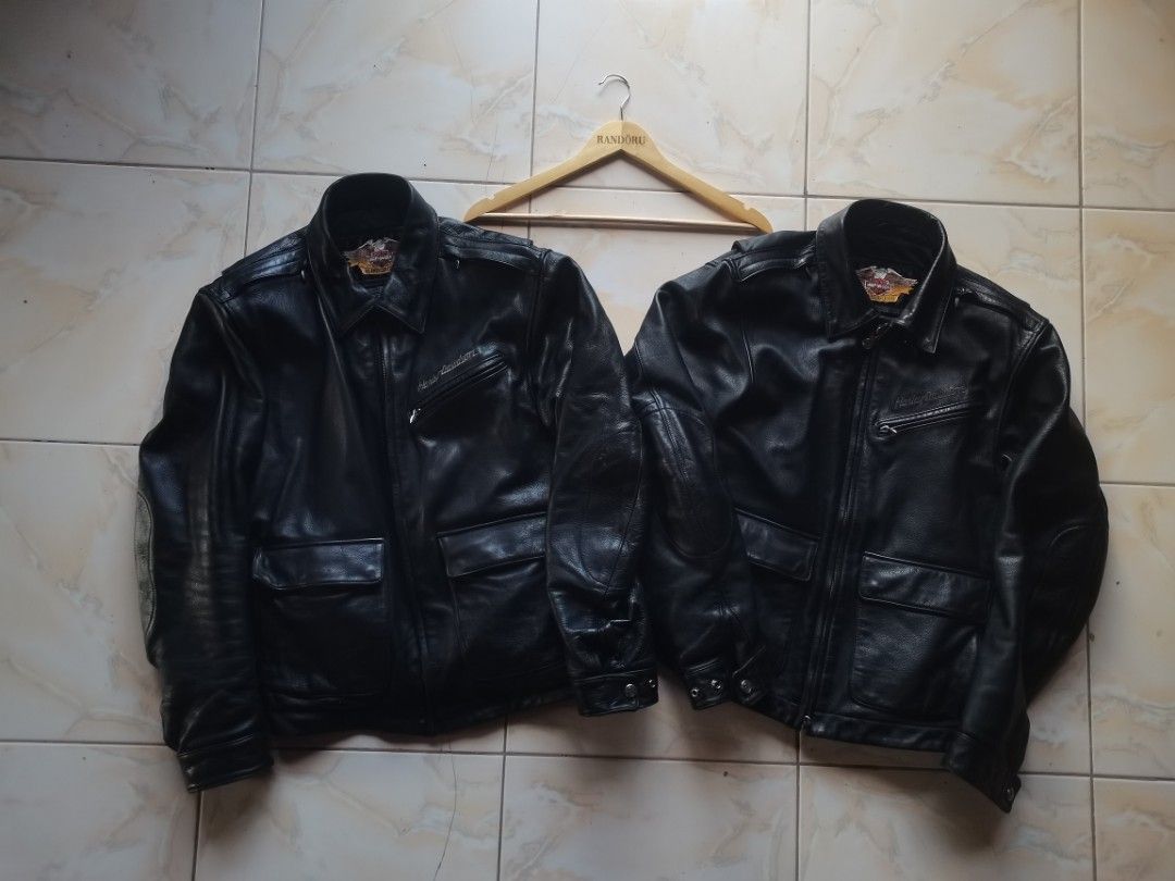 Harley-Davidson Genuine Leather Jackets (Category: Coats, Jackets and Outerwear) located in La Trinidad. Submitted by randoruthrifts (Listing ID 1462282133, Image 1). Description: 2 PIECES Size Large and XL 📩 DM FOR MORE INQUIRIES 📌 Unli VC / Unli Vouch.