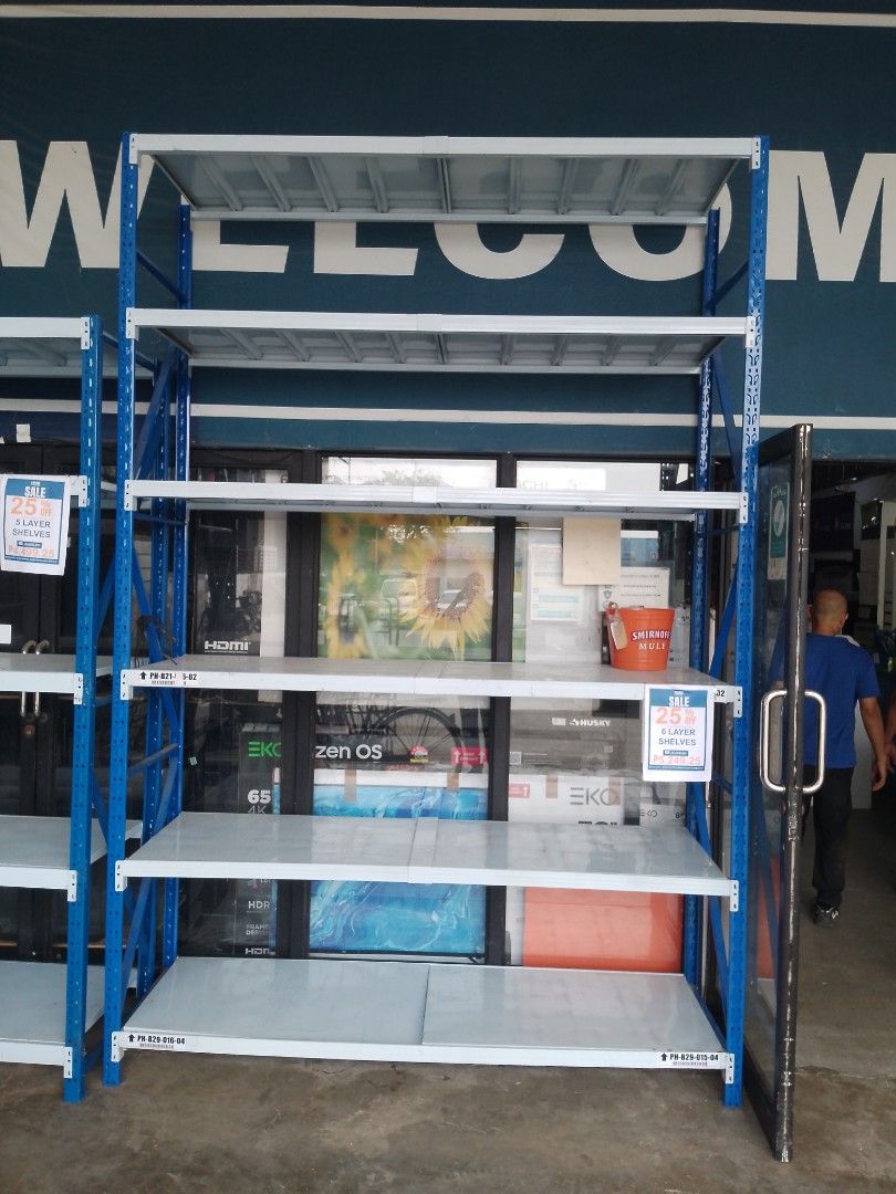 Heavy Duty 5-Layer Shelving Unit (Category: Shelves, Cabinets & Racks) located in Manila. Submitted by fiercehorse_40fdc9 (Listing ID 1462284491, Image 1). Description: - Sturdy 5-layer shelving unit - Ideal for home, garage, or shop storage - Features a blue metal frame and white shelves - Easy to assemble - Price is negotiable - Pickup only.