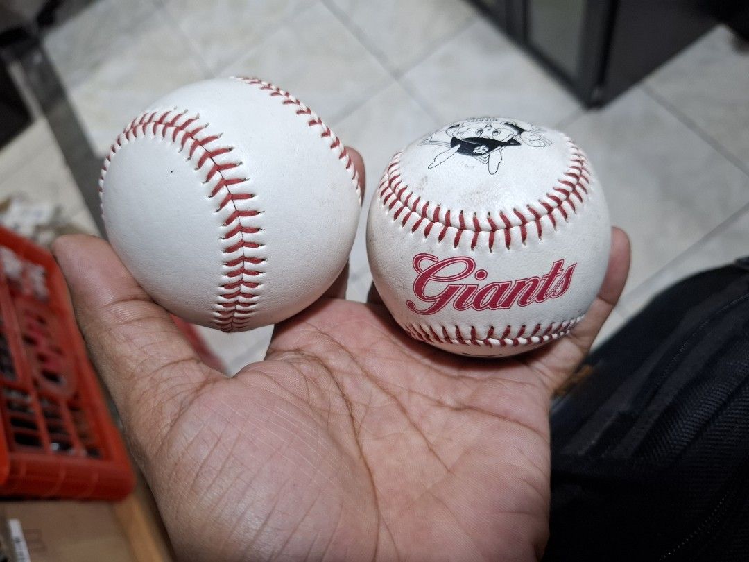 Hiroshima Toyo Carp & Giants Baseball Balls (Category: Racket and Ball Sports) located in Santa Rosa. Submitted by echojapansurplus_01 (Listing ID 1462385497, Image 2). Description: - baseballs perfect for collectors and fans of Japanese baseball. - Hiroshima Toyo Carp baseball featuring the team mascot. - Giants baseball with team mascot and team name. - Third baseball with a unique textured pattern. Price: 200 EACH.