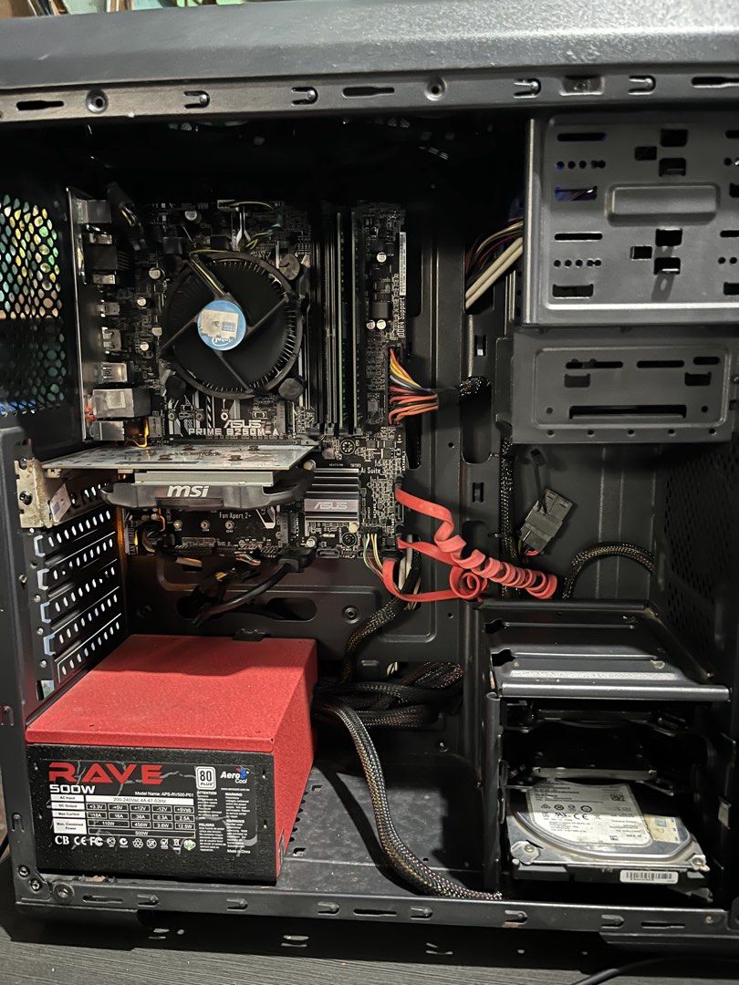 Intel I3 Complete PC Set — Ready to Use 💻 (Category: Desktops) located in Quezon City. Submitted by banawepyesa (Listing ID 1462375481, Image 1). Description: PC SET SPECS: * CPU: Intel Core i3-7320 7th Gen 4.10GHz * Motherboard: ASUS PRIME B250M-A * RAM: 16GB DDR4-2400 Crucial * GPU: GeForce GT 730 * SSD: Samsung 860 EVO 500GB * HDD: Seagate 1TB * SSD: Kingston 240GB * Total Storage: ~1.74TB * Monitor: AOC * Keyboard: Included * Mouse: Included