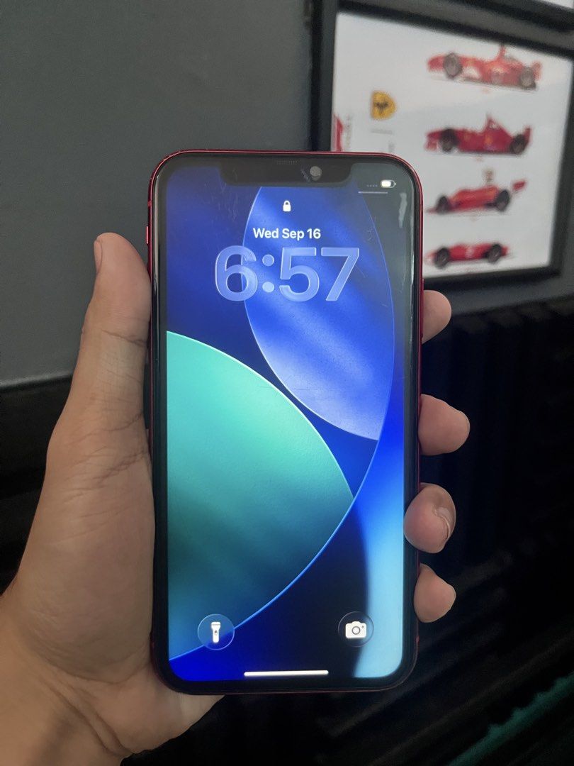 iPhone 11 — 128 gb (Category: iPhone 11 Series) located in Manila. Submitted by krungghaana156 (Listing ID 1462339399, Image 1). Description: iPhone 11 128 gb - Product Red Phone Condition: • Red color • Factory Unlocked — Any SIM • 82% Battery Health — Original Battery • Never repaired or opened • Face ID & True Tone working perfectly • Smooth and reliable performance Note.. Since it is a preloved item, there are scratches from normal used Inclu