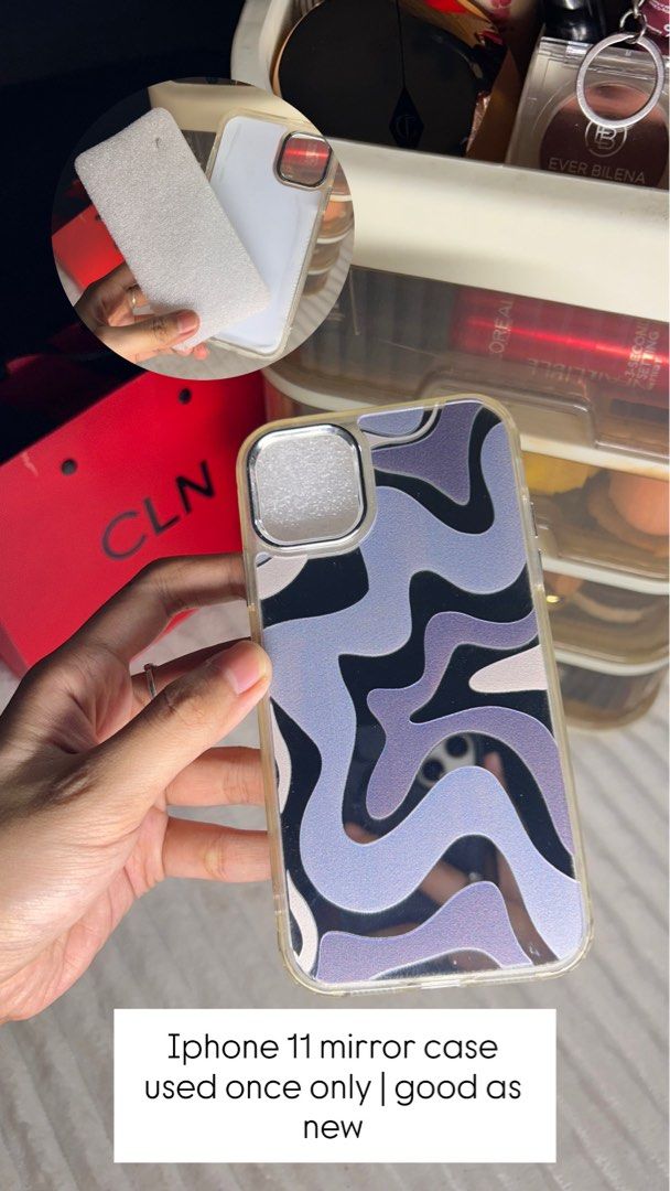 Iphone 11 mirror case (Category: Cases & Sleeves) located in Caloocan City. Submitted by ky.mndjr (Listing ID 1462334194, Image 1). Description: Iphone 11 mirror case used once only | good as new orig price • ₱150 .