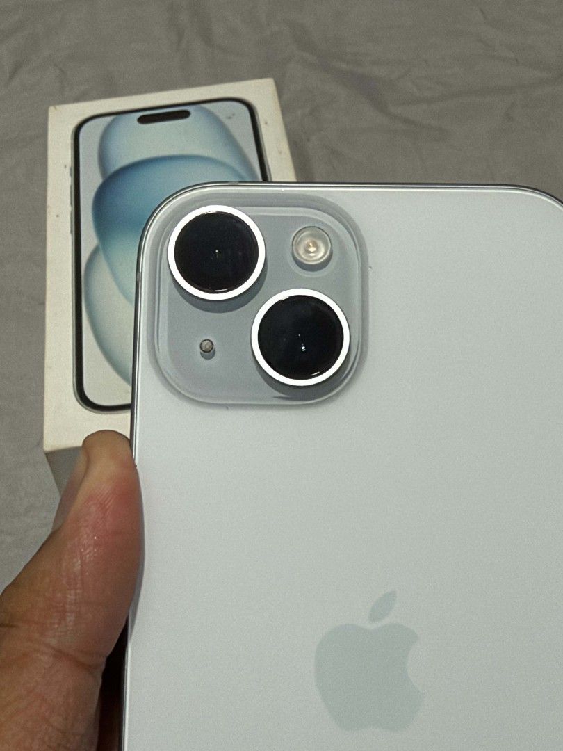 Iphone 15 256gb Blue (Category: iPhone 15 Series) located in Manila. Submitted by sunny8617 (Listing ID 1462386751, Image 2). Description: Iphone 15 256gb 78bh (original battery kaya di madali malowbat) Complete with box and receipt Free cases Free cord.