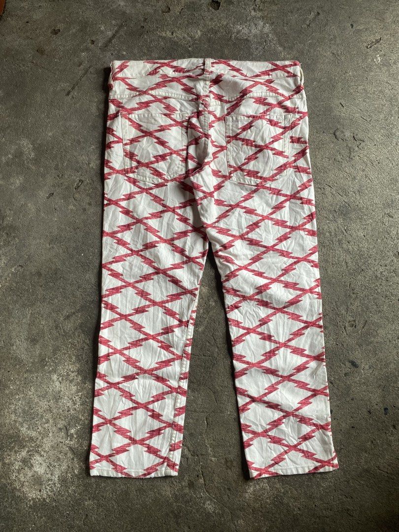 Isabel Marant Étoile White Red Lightning Bolt Pattern Pants (Category: Other Bottoms) located in Davao. Submitted by jirielzac08036 (Listing ID 1462374832, Image 2). Description: waist 33 length 33.5 hem 7 no issue excellent.