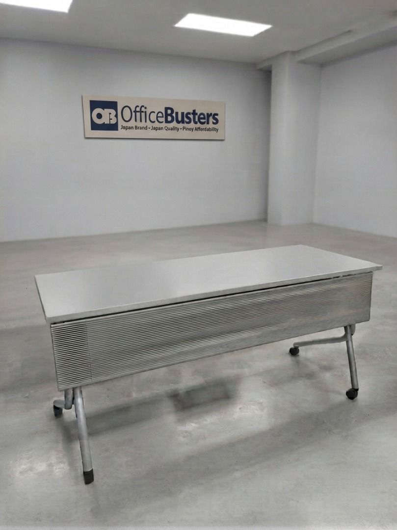OKAMURA FOLDING TABLE (Category: Tables & Sets) located in Valenzuela. Submitted by jesspesongco (Listing ID 1462306552, Image 1). Description: JAPAN FOLDING TABLE BRAND: OKAMURA SIZE: L150cm W60cm H69cm PRICE: 5,000 ✔️Ideal for offices, meeting rooms, and event spaces ✔️On wheels for easy movement ✔️Foldable meeting table 📍 LOCATION: OFFICEBUSTERS BALINTAWAK 👤 Look for: Hesus 📞 0961-690-4709.