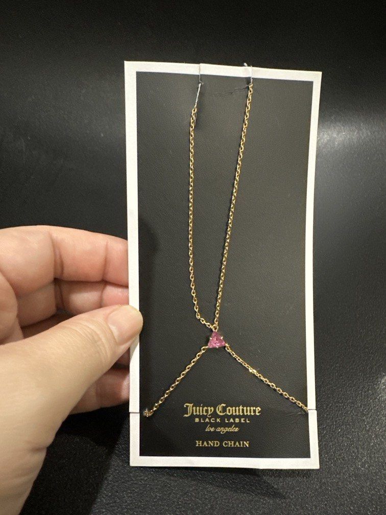 Juicy Couture Pyramid Hand Chain (Category: Bracelets) located in Manila. Submitted by krystalchewey_ (Listing ID 1462401384, Image 1). Description: Bnew Actual Photo Posted 1750php Black Label Juicy Couture .