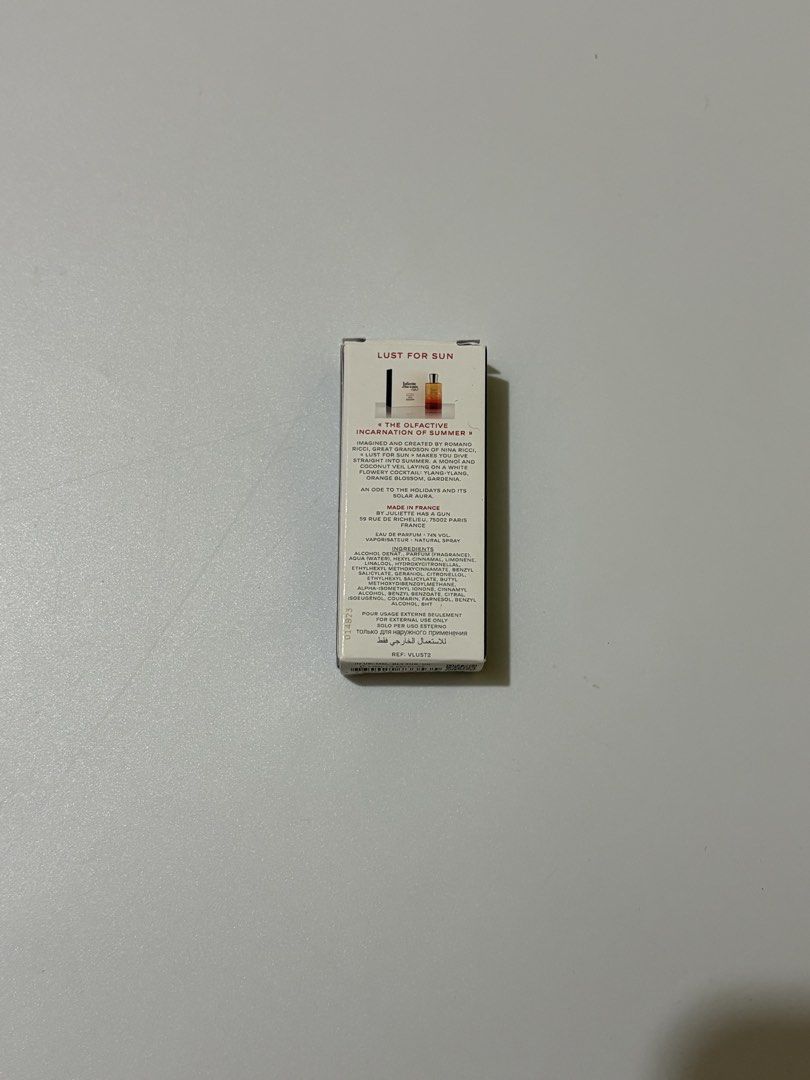 JULIET HAS A GUN DECANT (Category: Fragrance & Deodorants) located in Tuguegarao City. Submitted by oldmoneyfindsph (Listing ID 1462372758, Image 2). Description: JULIET HAS A GUN LUST FOR SUN VIAL 100% authentic, purchasing a vial is better if you want to test the fragrance first kesa mag blindbuy full bottle🥰 PRICE: 180.